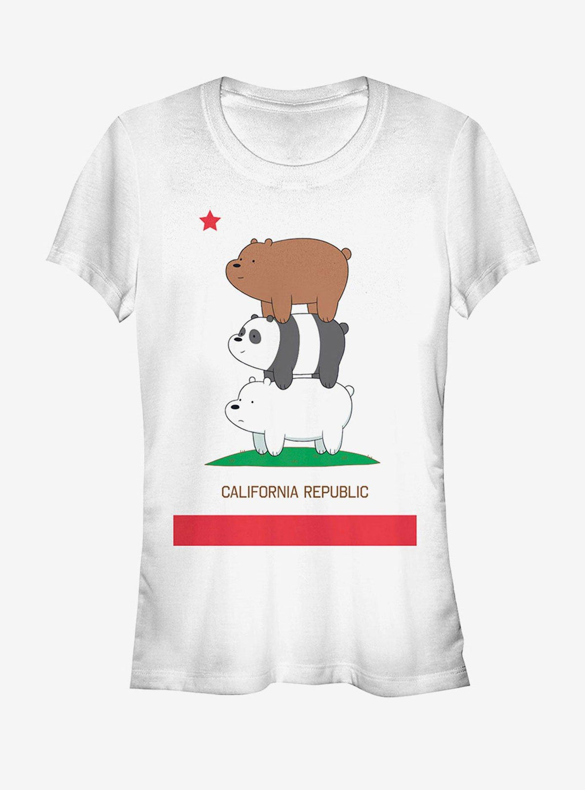 We Bare Bears California Republic Bear Stack Girls T-Shirt