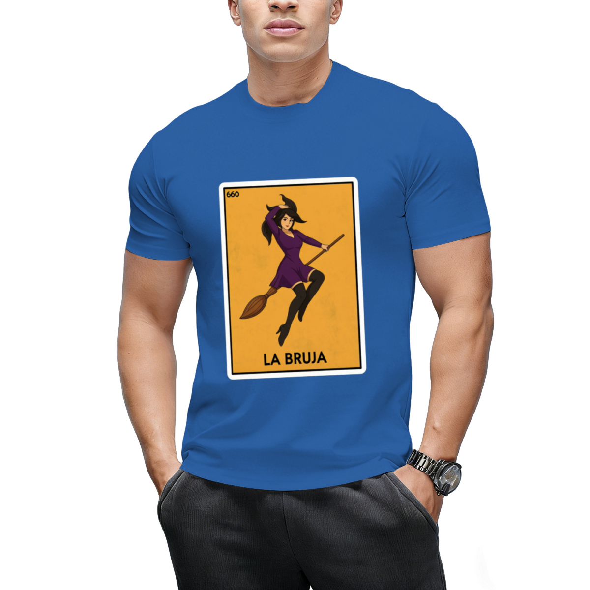 La Bruja the Witch Halloween Mexican Card Game Funny Graphic T-Shirt