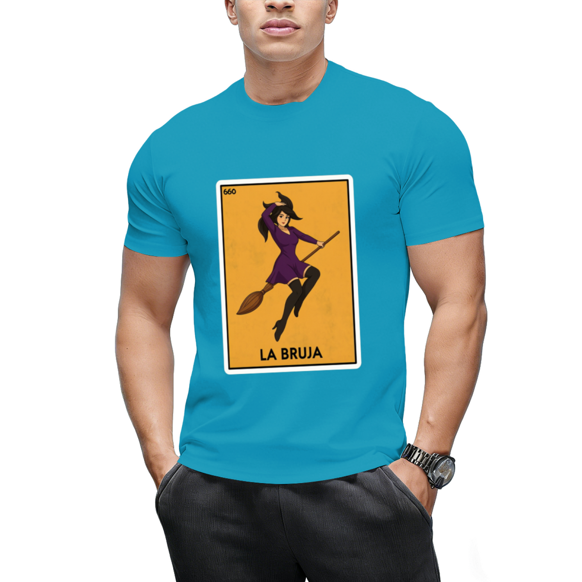 La Bruja the Witch Halloween Mexican Card Game Funny Graphic T-Shirt
