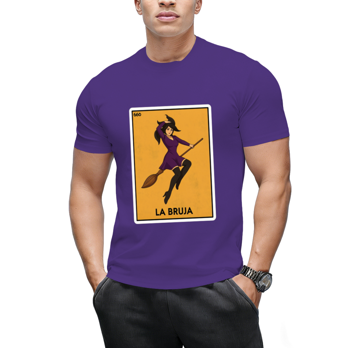 La Bruja the Witch Halloween Mexican Card Game Funny Graphic T-Shirt