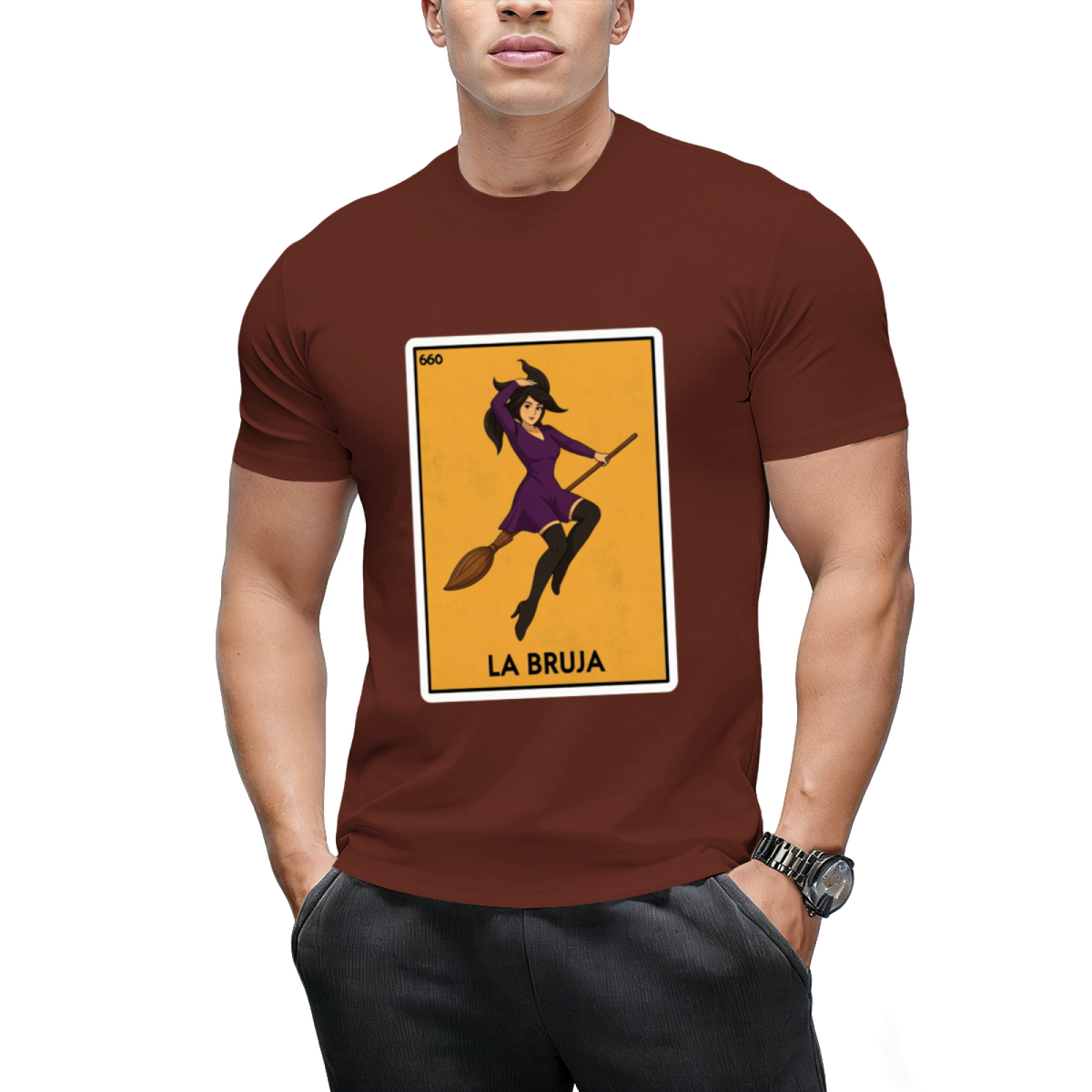 La Bruja the Witch Halloween Mexican Card Game Funny Graphic T-Shirt