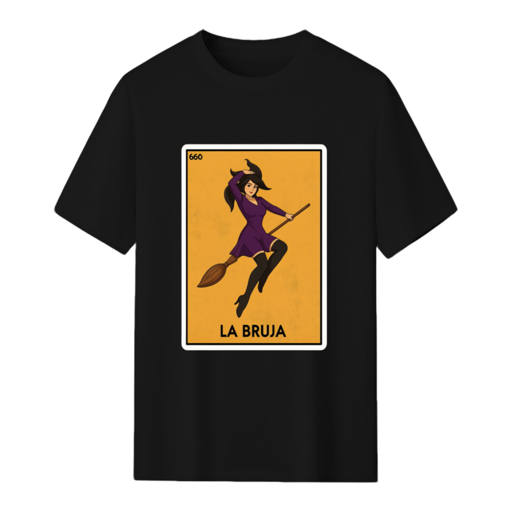 La Bruja the Witch Halloween Mexican Card Game Funny Graphic T-Shirt
