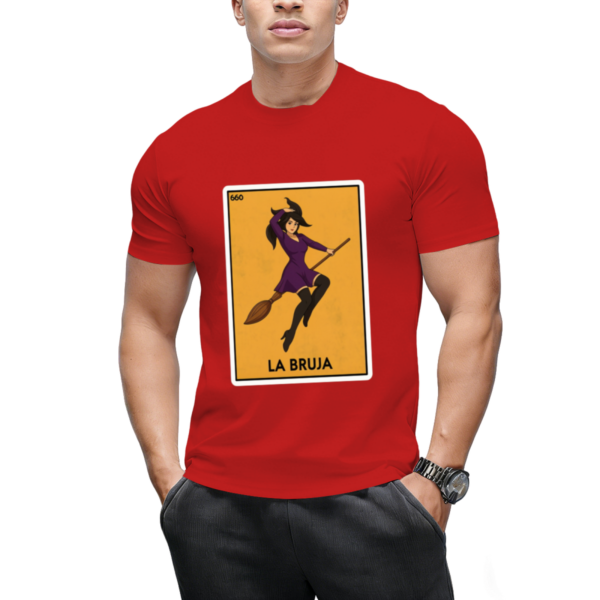 La Bruja the Witch Halloween Mexican Card Game Funny Graphic T-Shirt