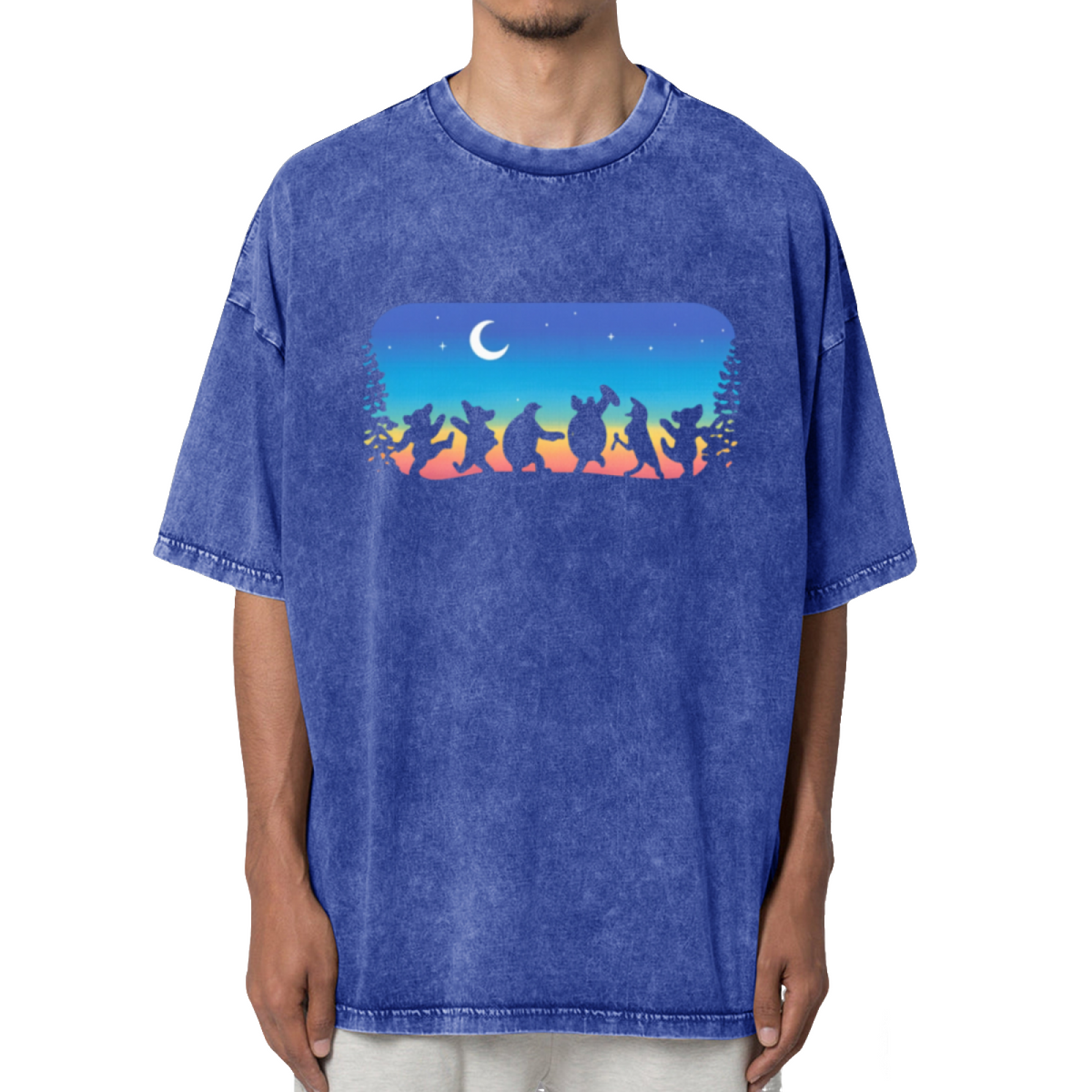 Grateful Dead Colorful People and Nature Artwork Washed Graphic T-Shirt