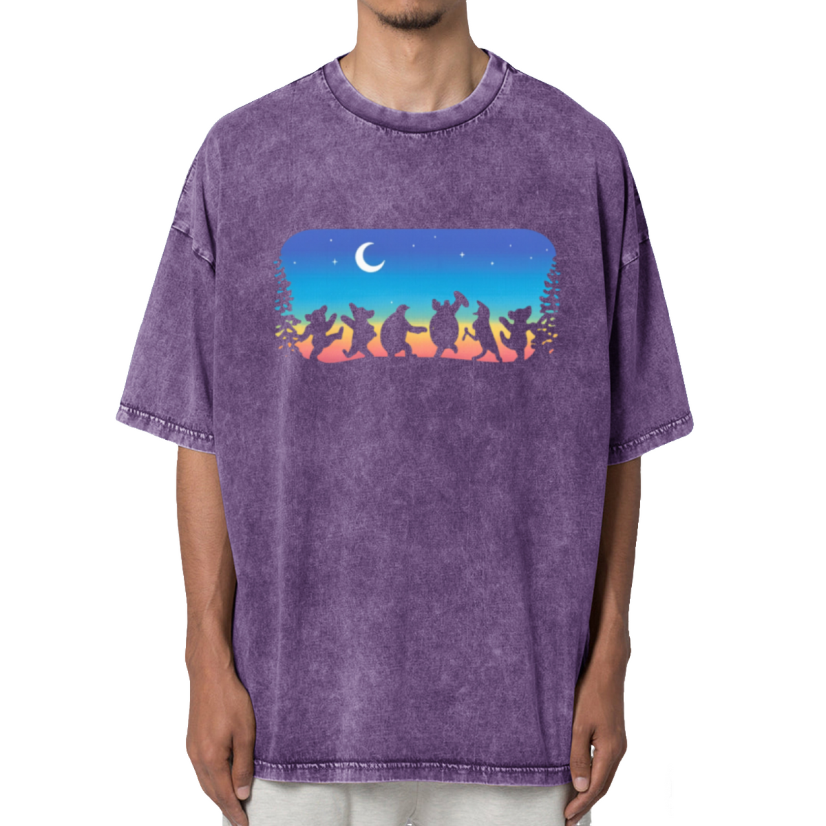 Grateful Dead Colorful People and Nature Artwork Washed Graphic T-Shirt