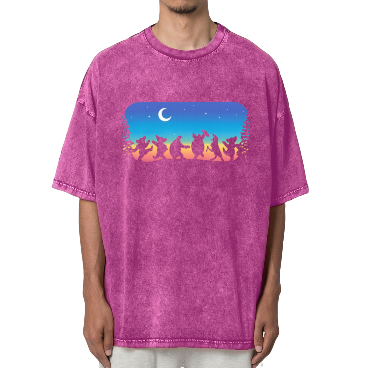 Grateful Dead Colorful People and Nature Artwork Washed Graphic T-Shirt
