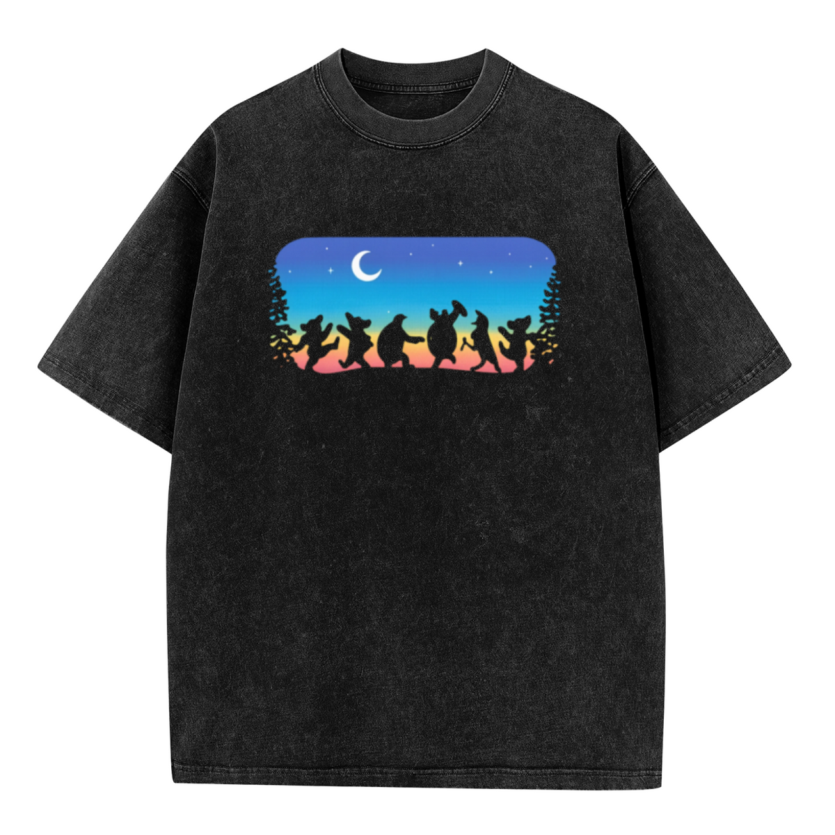 Grateful Dead Colorful People and Nature Artwork washed graphic T-shirt, product image
