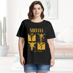Graphic T-shirt product image with in utero four panel yellow angel artwork