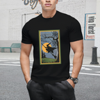 Vintage Look Halloween Flying Witch Graphic T-Shirt