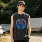 Grateful Dead washed graphic tank top with Earth Rose Tie Dye graphic