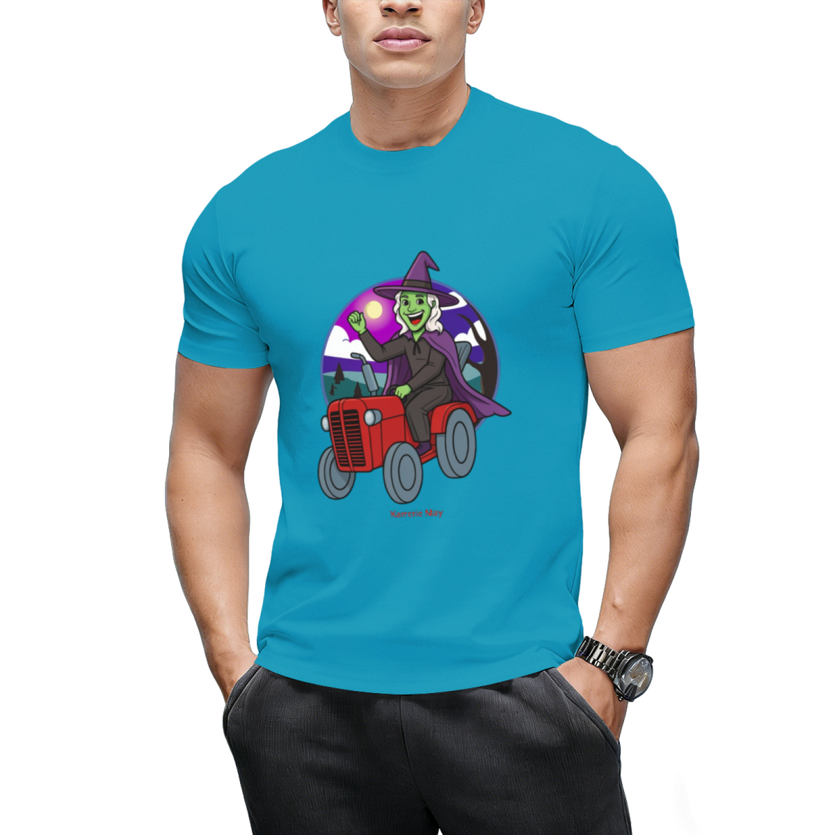 Tractor Critters Witch Halloween Graphic T-Shirt