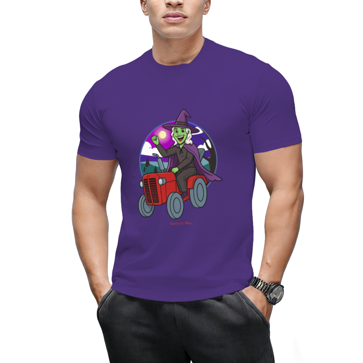 Tractor Critters Witch Halloween Graphic T-Shirt