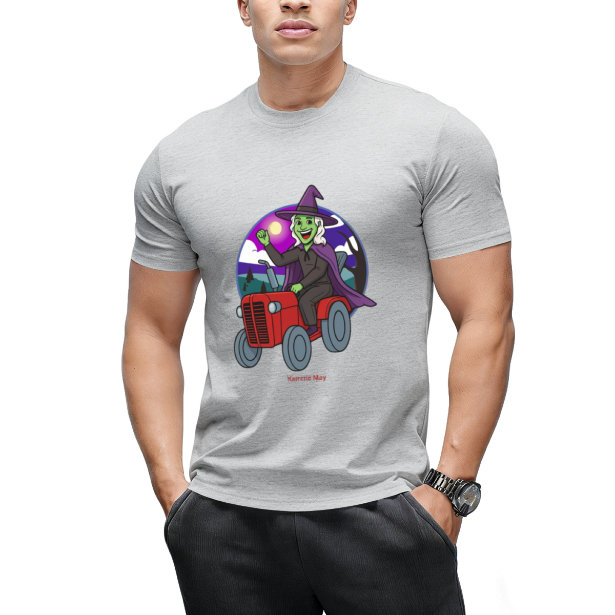 Tractor Critters Witch Halloween Graphic T-Shirt