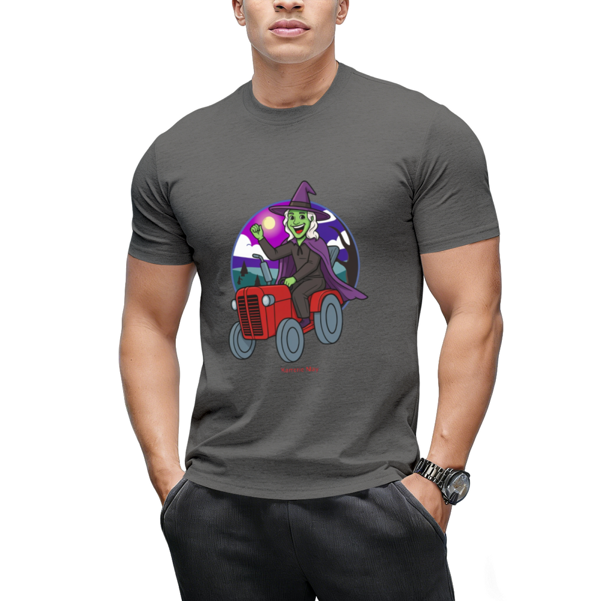 Tractor Critters Witch Halloween Graphic T-Shirt
