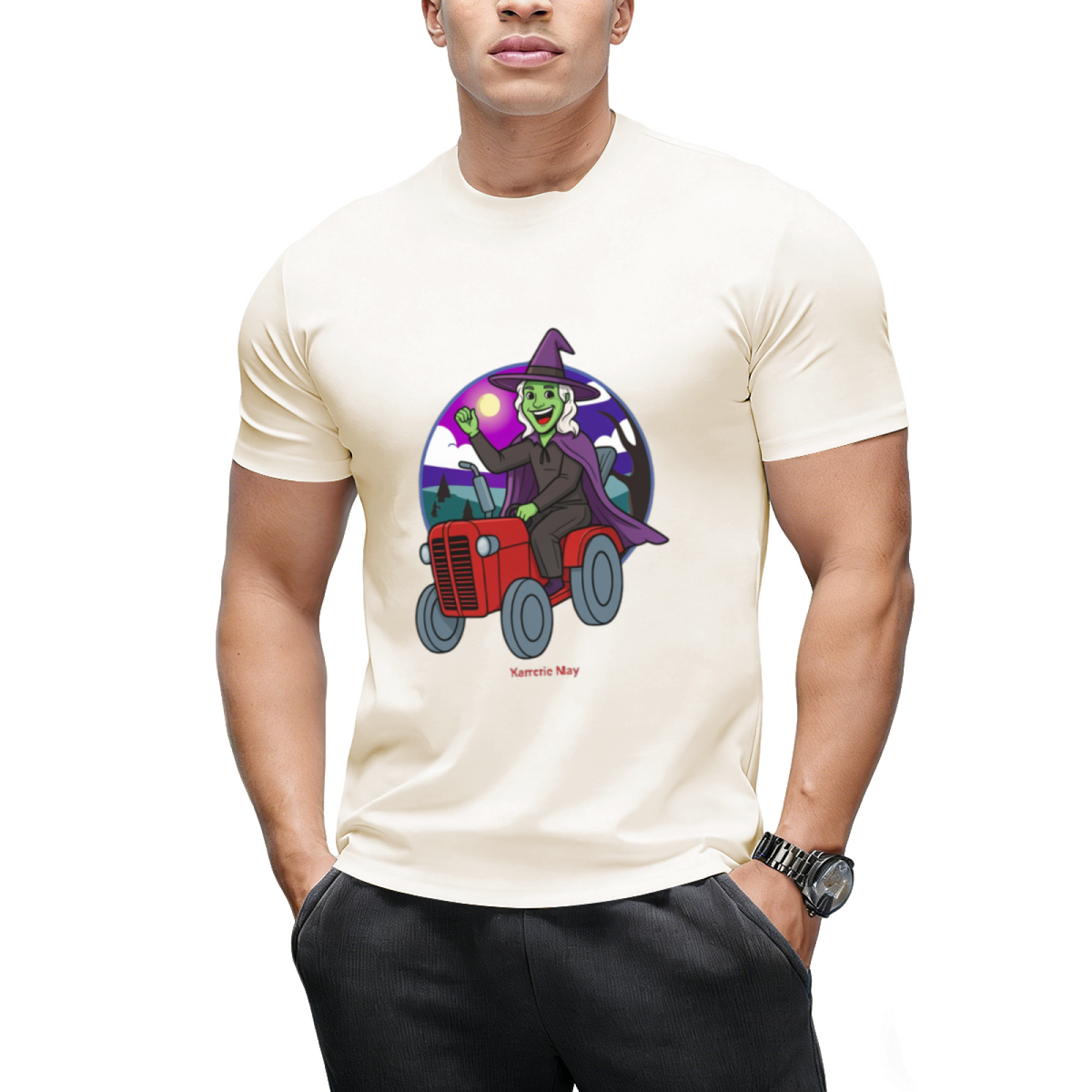 Tractor Critters Witch Halloween Graphic T-Shirt