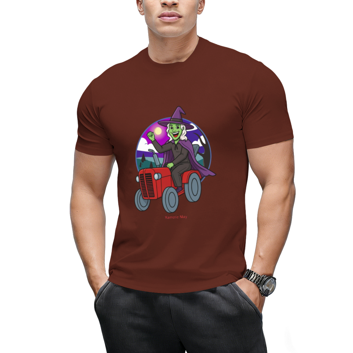 Tractor Critters Witch Halloween Graphic T-Shirt