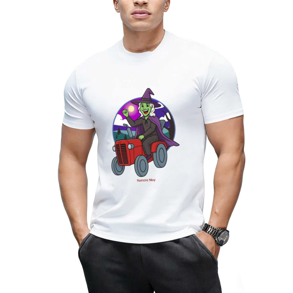 Tractor Critters Witch Halloween Graphic T-Shirt