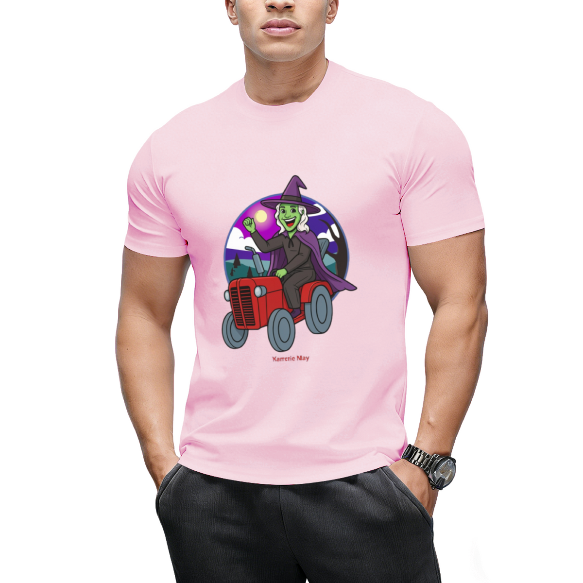 Tractor Critters Witch Halloween Graphic T-Shirt