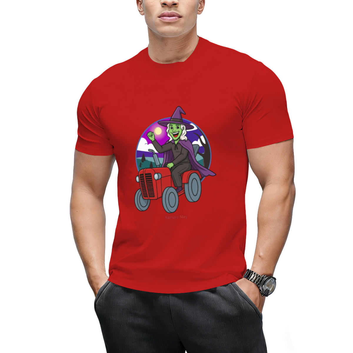 Tractor Critters Witch Halloween Graphic T-Shirt