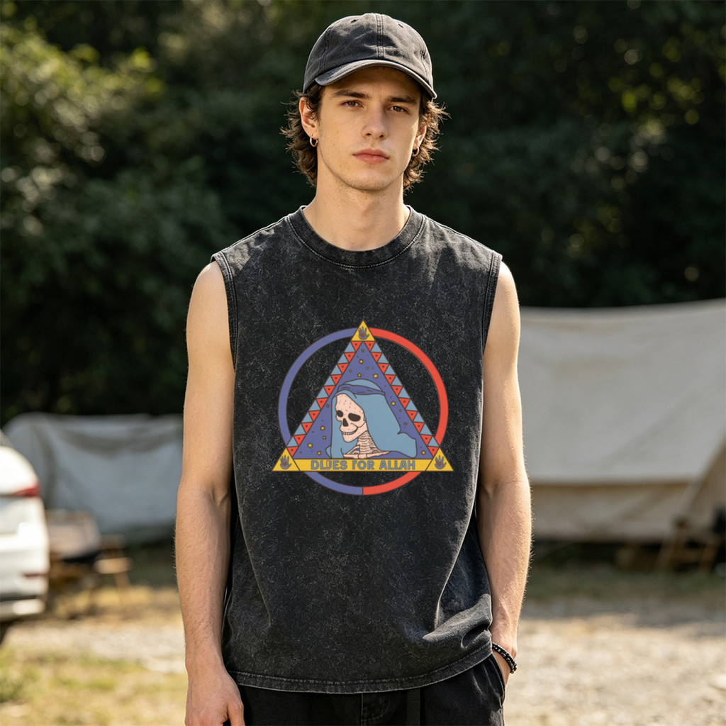 Grateful Dead washed graphic tank top with Blues For Allah graphic