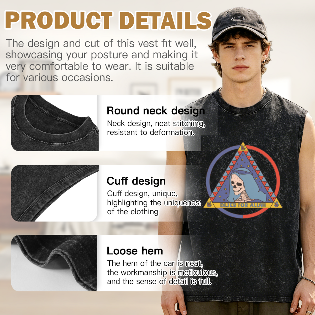 Grateful Dead washed graphic tank top with Blues For Allah graphic
