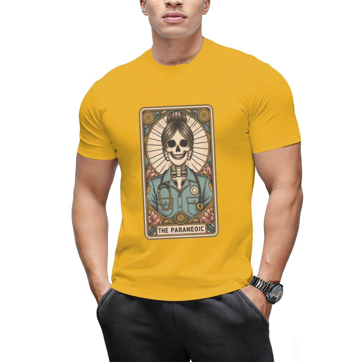 The Paramedic Tarot Card, Witchy Skeleton Paramedic Graphic T-Shirt
