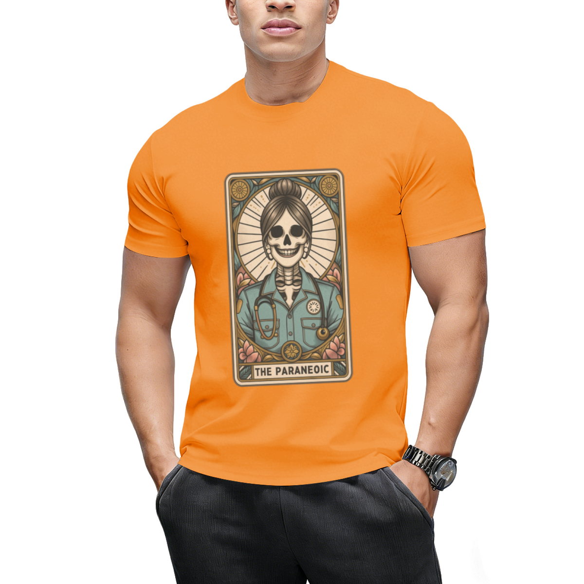 The Paramedic Tarot Card, Witchy Skeleton Paramedic Graphic T-Shirt