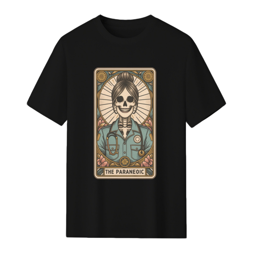 The Paramedic Tarot Card, Witchy Skeleton Paramedic Graphic T-Shirt