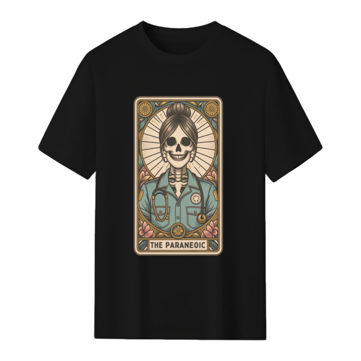 The Paramedic Tarot Card, Witchy Skeleton Paramedic Graphic T-Shirt