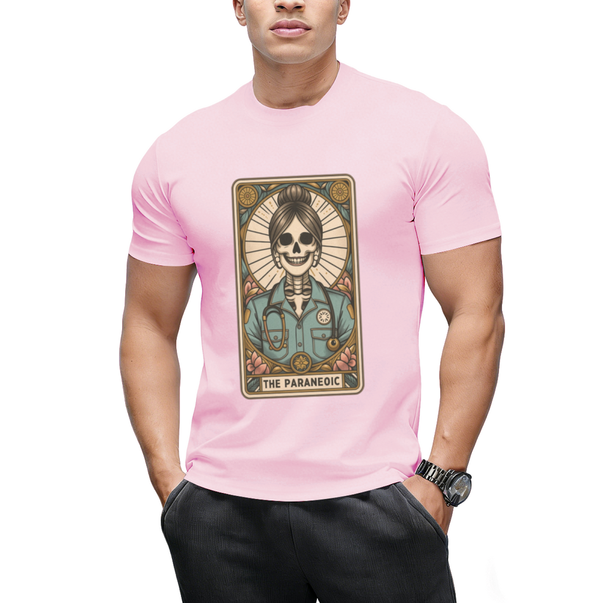 The Paramedic Tarot Card, Witchy Skeleton Paramedic Graphic T-Shirt