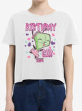 Invader Zim Birthday GIR Boxy Crop Girls T-Shirt