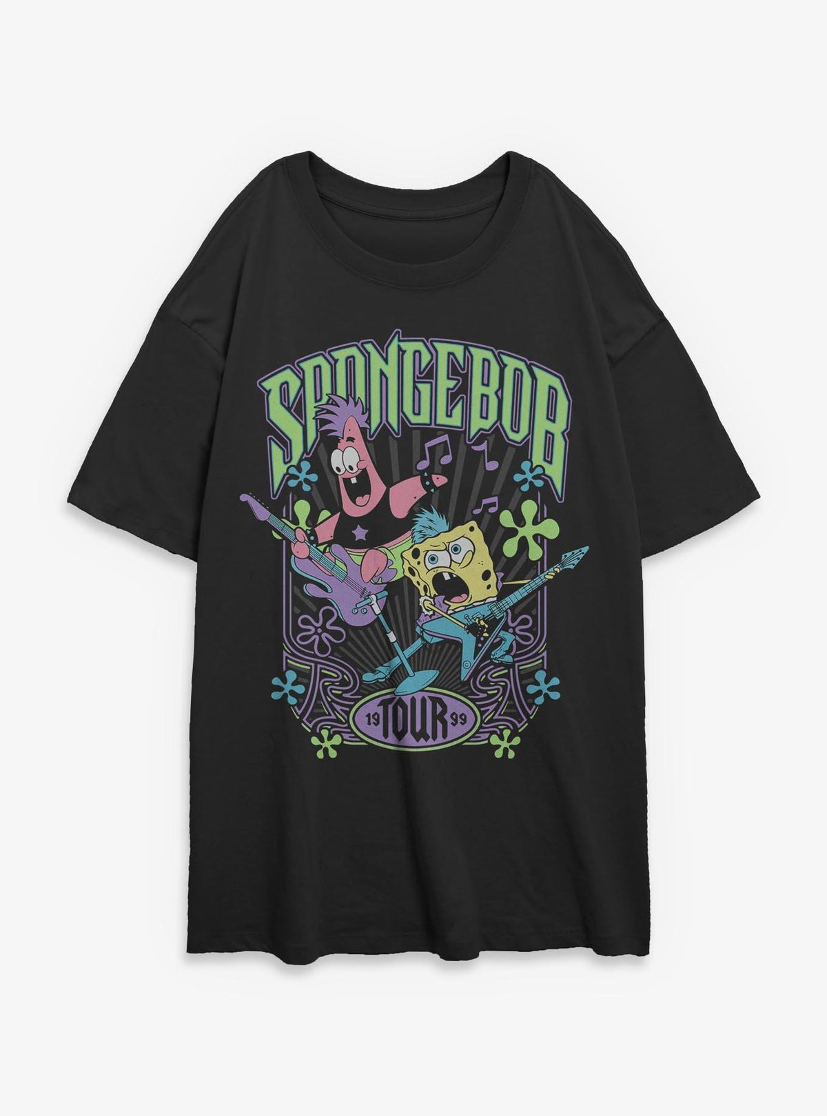 Spongebob Squarepants Sponge Rock Girls Oversized T-Shirt
