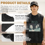 Nirvana Blue Tinted Band Photo Washed Tank Top — product image showing the a blue-tinted Nirvana band photograph design