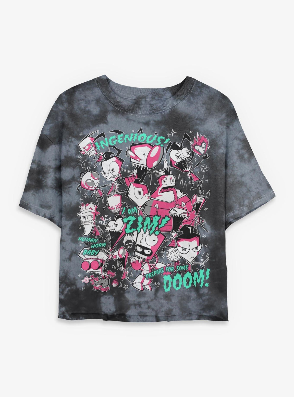 Invader ZIM I Am Zim Girls Tie-Dye Crop T-Shirt