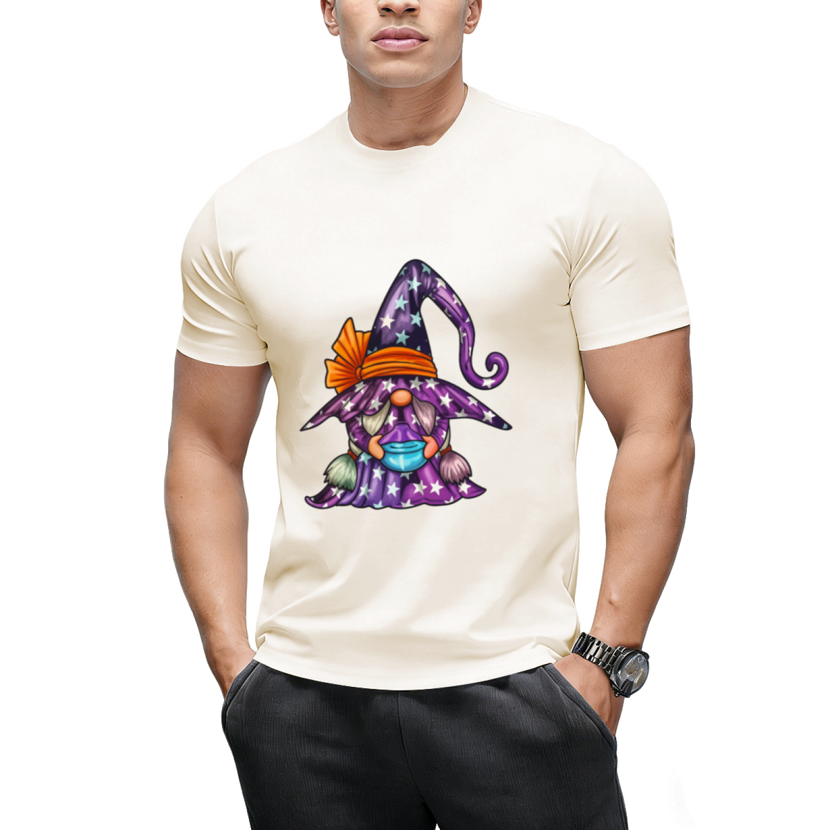 Starry Wizard Gnome Graphic T-Shirt