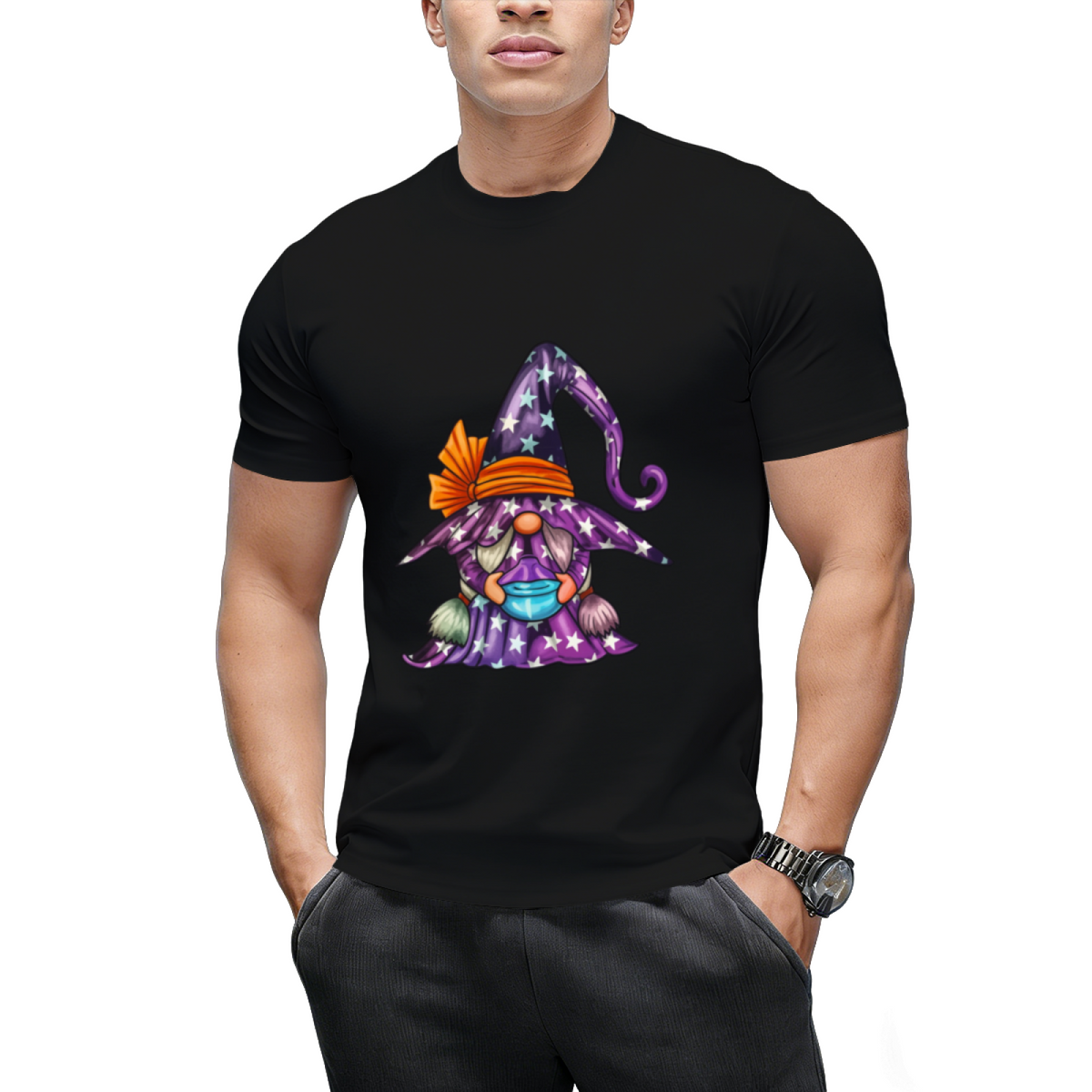 Starry Wizard Gnome Graphic T-Shirt