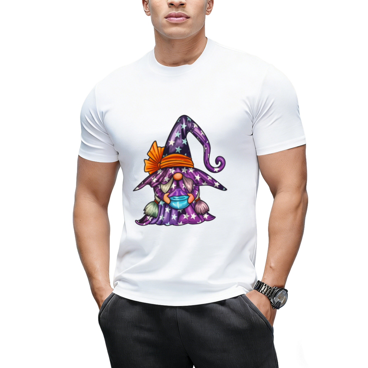 Starry Wizard Gnome Graphic T-Shirt