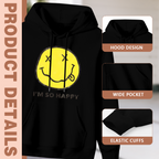 Nirvana Im So Happy Yellow Smiley Hoodie, apparel product image