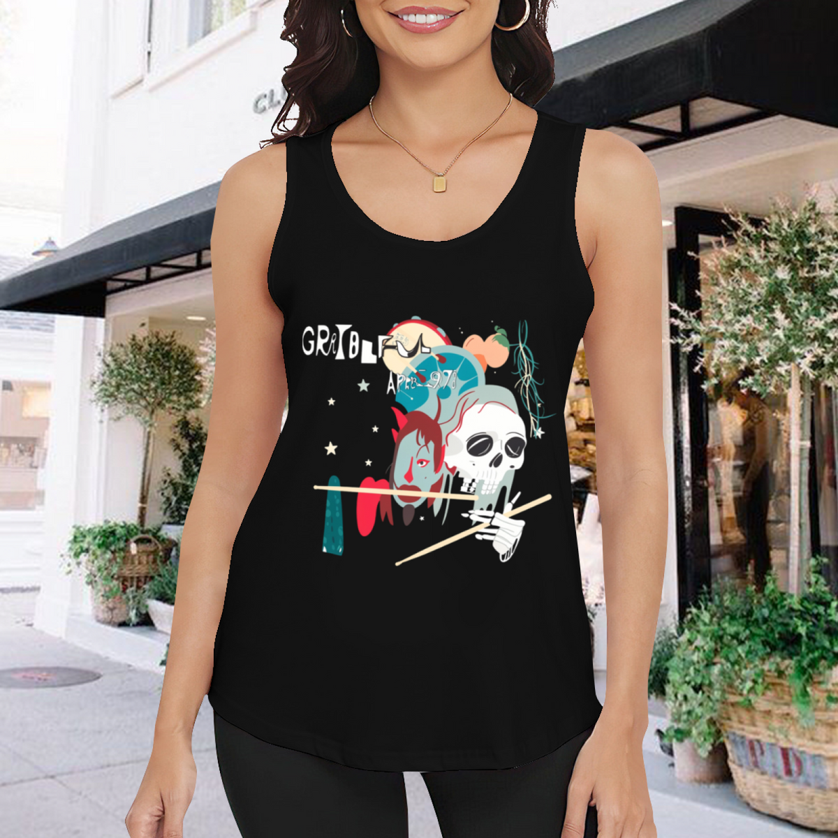 Grateful Dead Friend of the Devils Music Artwork graphic tank top product image