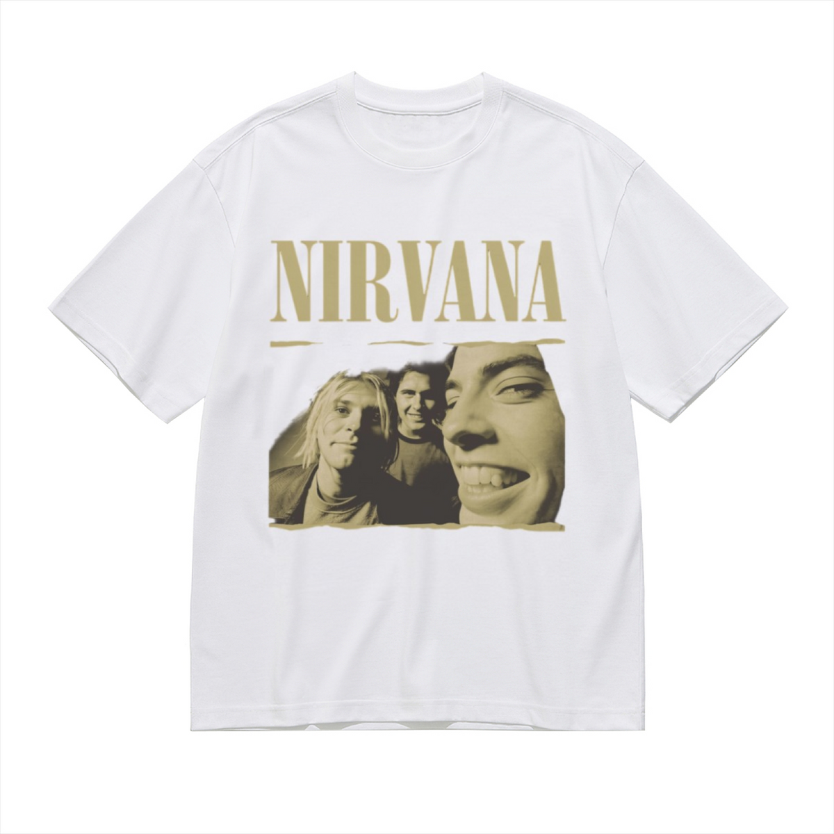 Nirvana Vintage Band Photo Graphic T-Shirt for Men