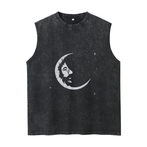 Grateful Dead washed graphic tank top with Jerry Garcia - Jerry Moon graphic