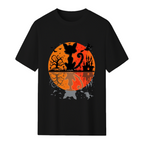 Scary Cat Reflection Graphic T-Shirt