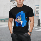 Tom Cat Winking Smirk Blue Paint Graphic Sweatshirt