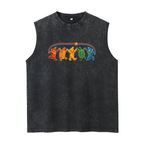 Grateful Dead washed graphic tank top with Rainbow Critters graphic