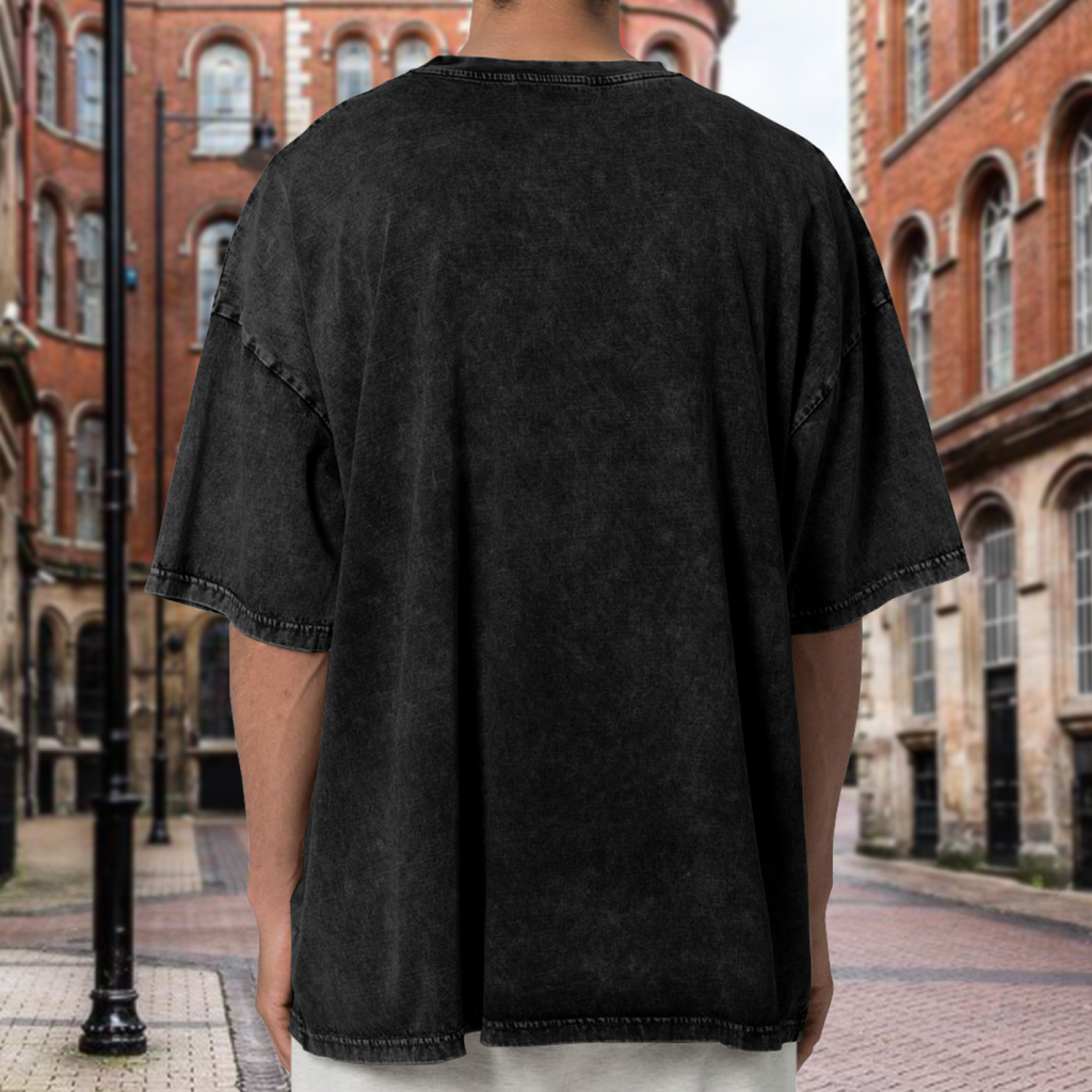 Nirvana Flower Sniffin Washed Graphic Tee in Black, product image showing the Flower Sniffin Kitty Pettin wording associated with a Corporate Rock quote design.