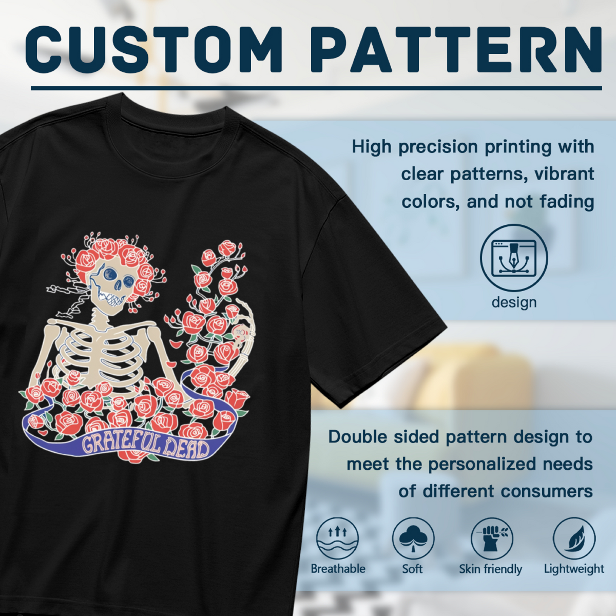 Grateful Dead Batik Bertha Tie Dye graphic T-shirt product image