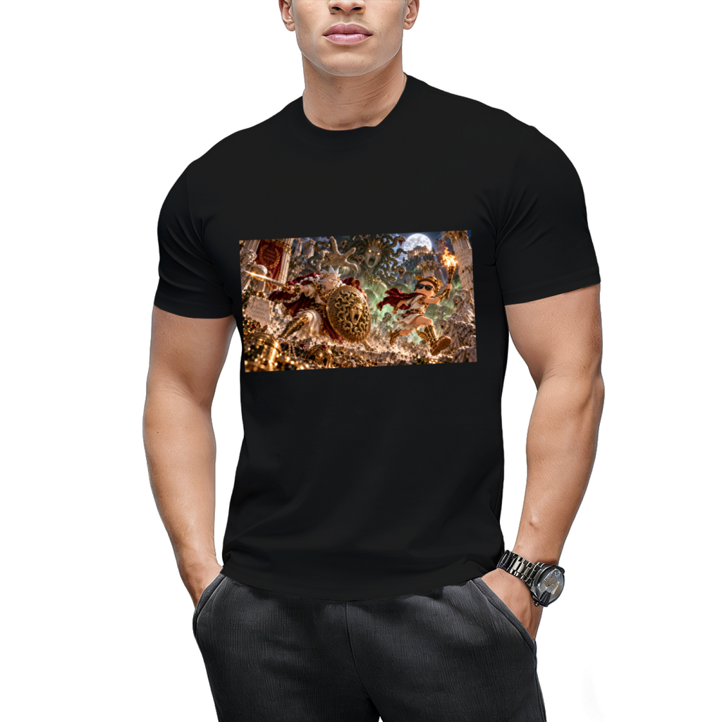 Moonlit Shield Battle Men's T-Shirt for Halloween