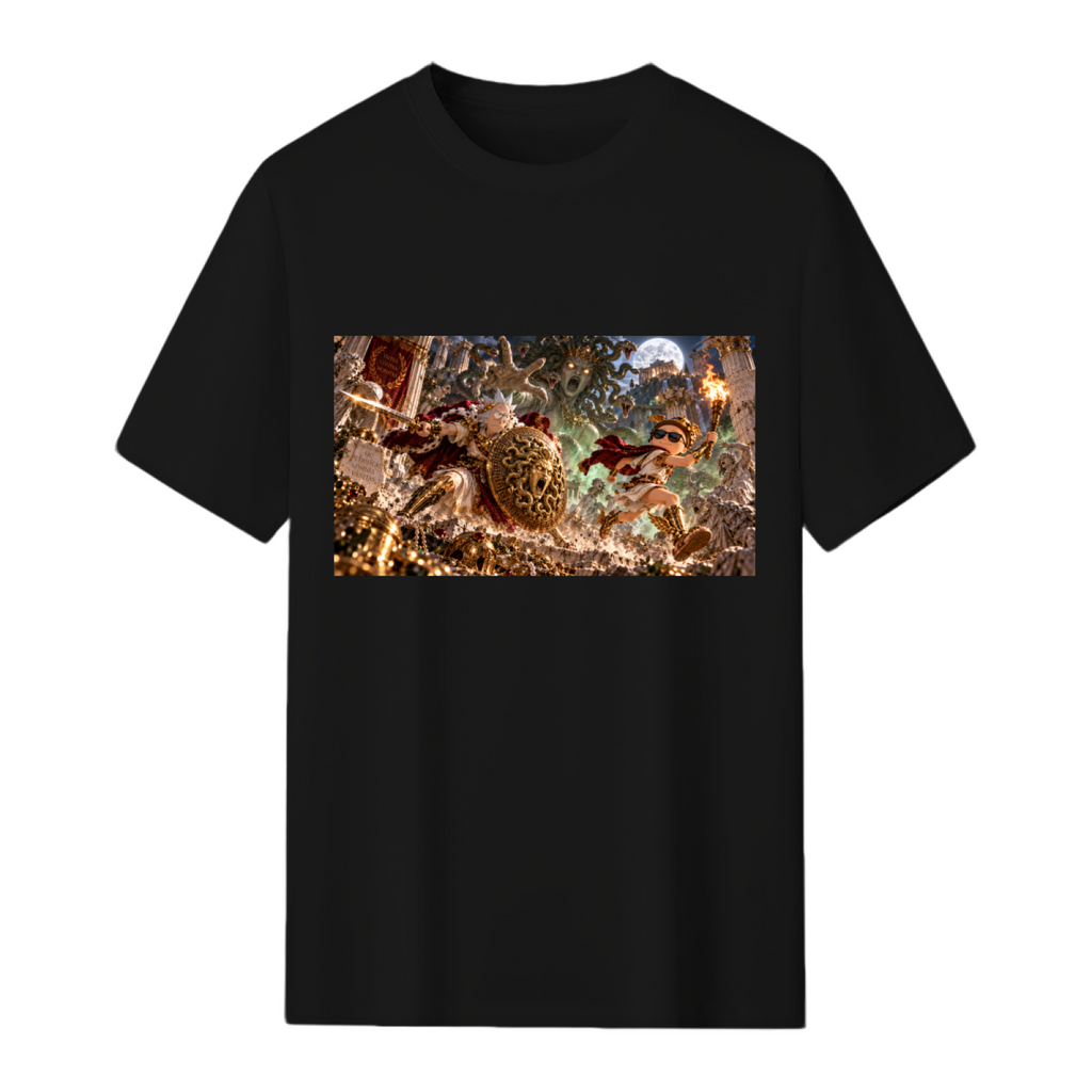 Moonlit Shield Battle Men's T-Shirt for Halloween