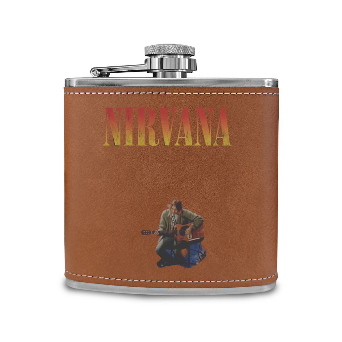 Nirvana MTV Unplugged Dark 6oz Vintage Stainless Steel Hip Flask