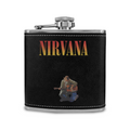 Nirvana MTV Unplugged Dark 6oz vintage-style stainless steel hip flask product image